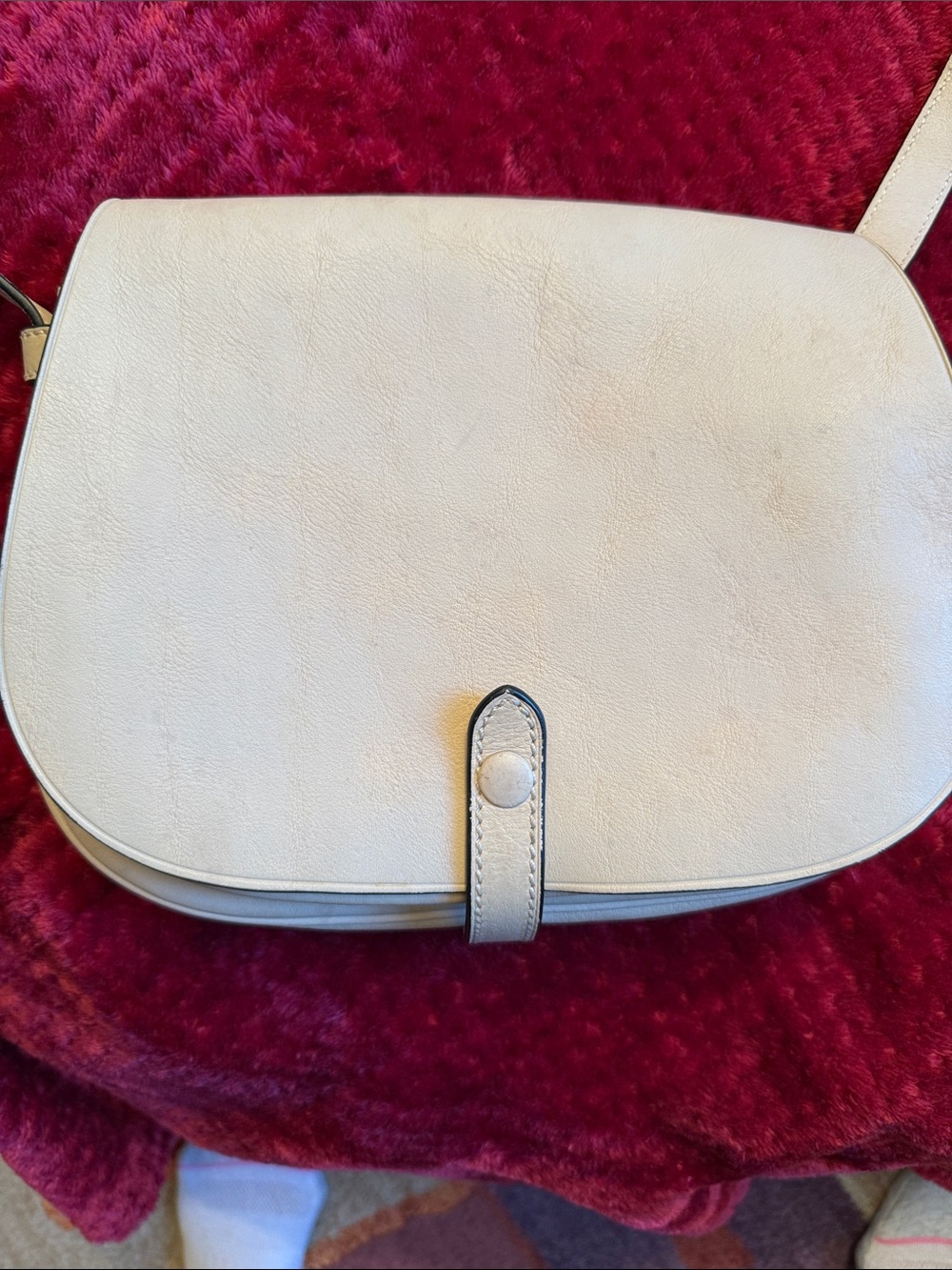 Polo by Ralph Lauren Cream Crossbody Saddle Bag with Tassel - Picture 2 of 5